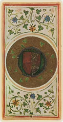 The Ace of Coins, facsimile of a tarot card from the 